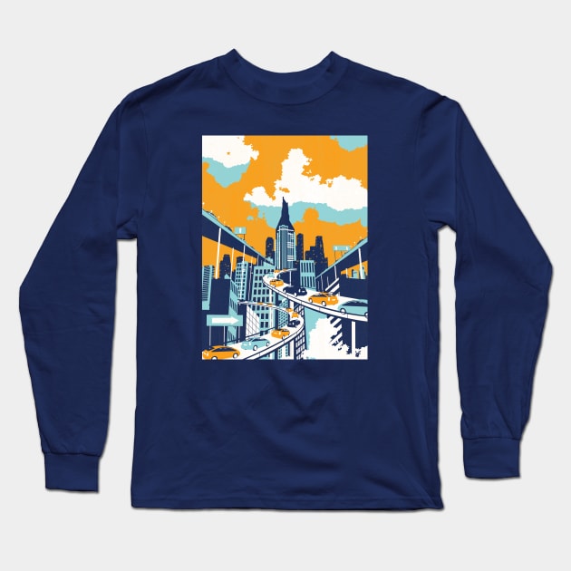 Caspian_car metropolis Long Sleeve T-Shirt by Neil Webb | Illustrator